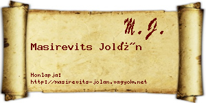 Masirevits Jolán névjegykártya