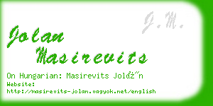 jolan masirevits business card